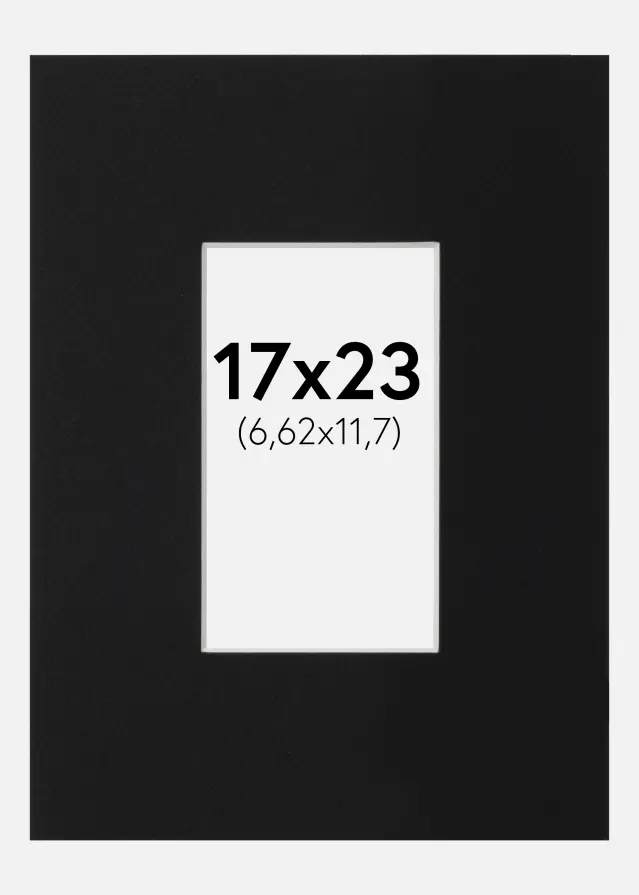Paspatuuri Musta Standard (Valkoinen keskus) 17x23 cm (6,62x11,7)