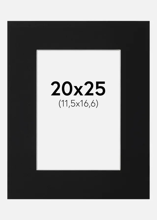 Paspatuuri Musta Standard (Valkoinen keskus) 20x25 cm (11,5x16,6)