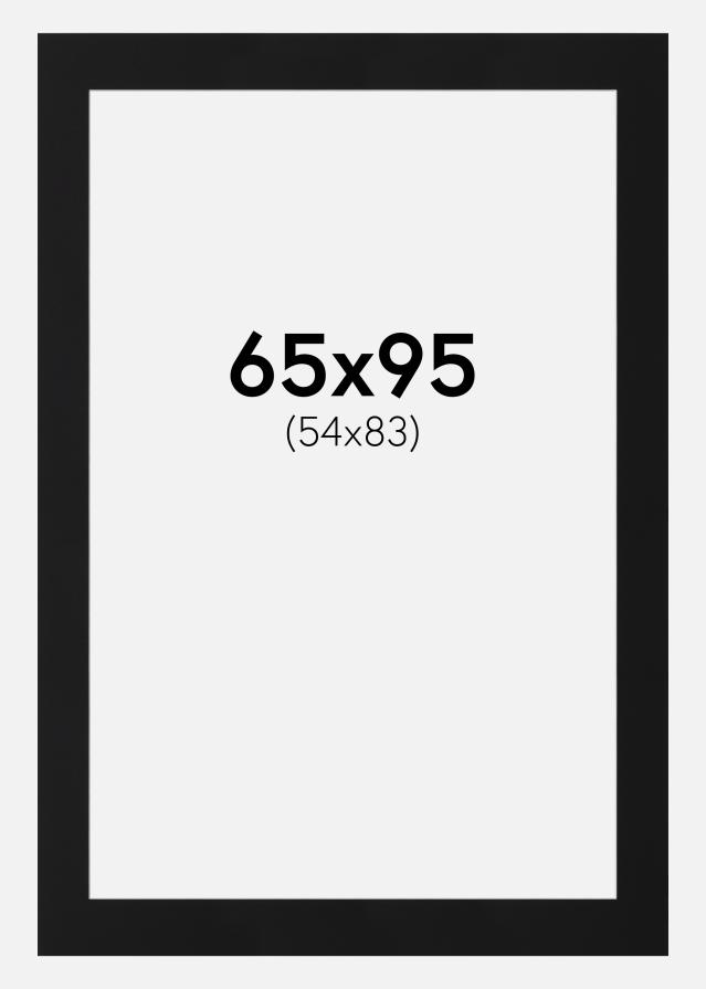 Paspatuuri Musta Standard (Valkoinen keskus) 65x95 cm (54x83)