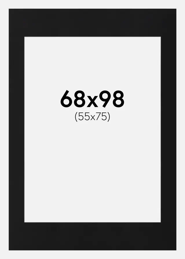 Paspatuuri Musta Standard (Valkoinen keskus) 68x98 cm (55x75)