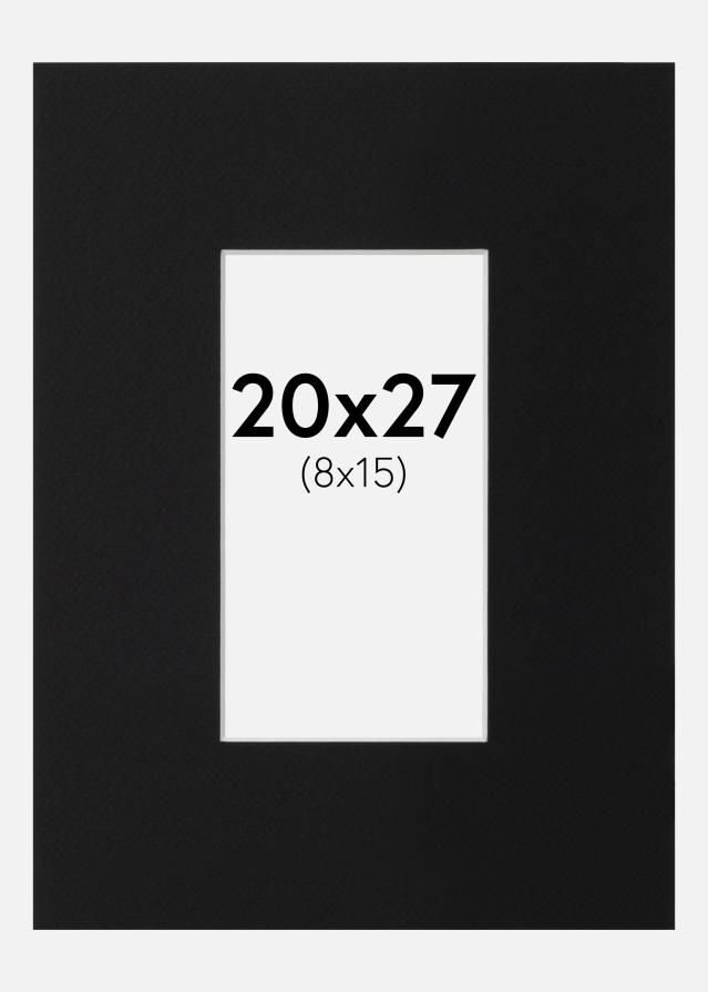 Paspatuuri Musta Standard (Valkoinen keskus) 20x27 cm (8x15)