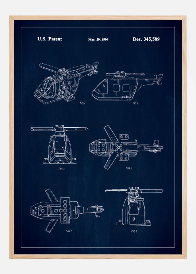 Patent Print - Lego Helicopter - Blue Juliste