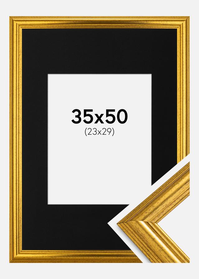 Kehys Västkusten Kulta 35x50 cm - Paspatuuri Musta 24x30 cm