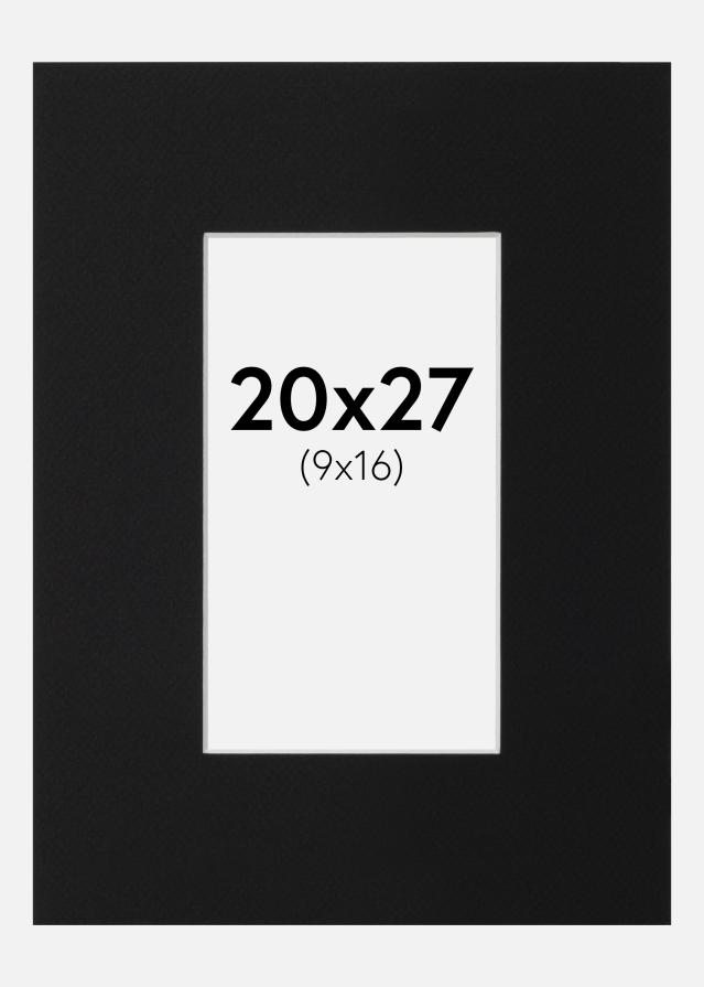 Paspatuuri Musta Standard (Valkoinen keskus) 20x27 cm (9x16)