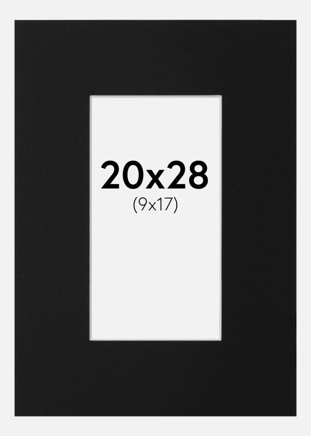 Paspatuuri Musta Standard (Valkoinen keskus) 20x28 cm (9x17)