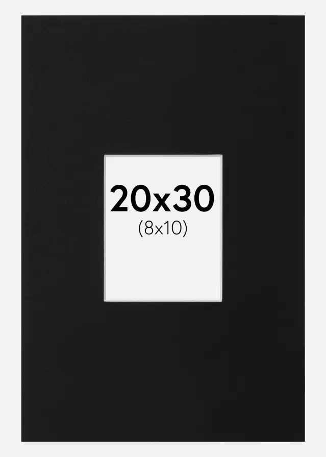 Paspatuuri Musta Standard (Valkoinen keskus) 20x30 cm (8x10)