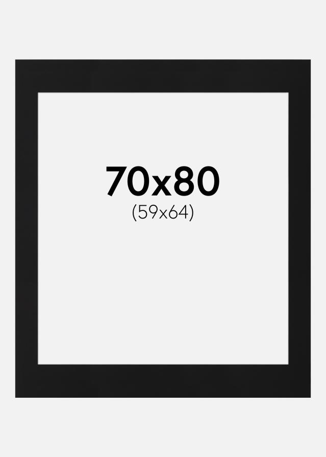 Paspatuuri Musta Standard (Valkoinen keskus) 70x80 cm (59x64)