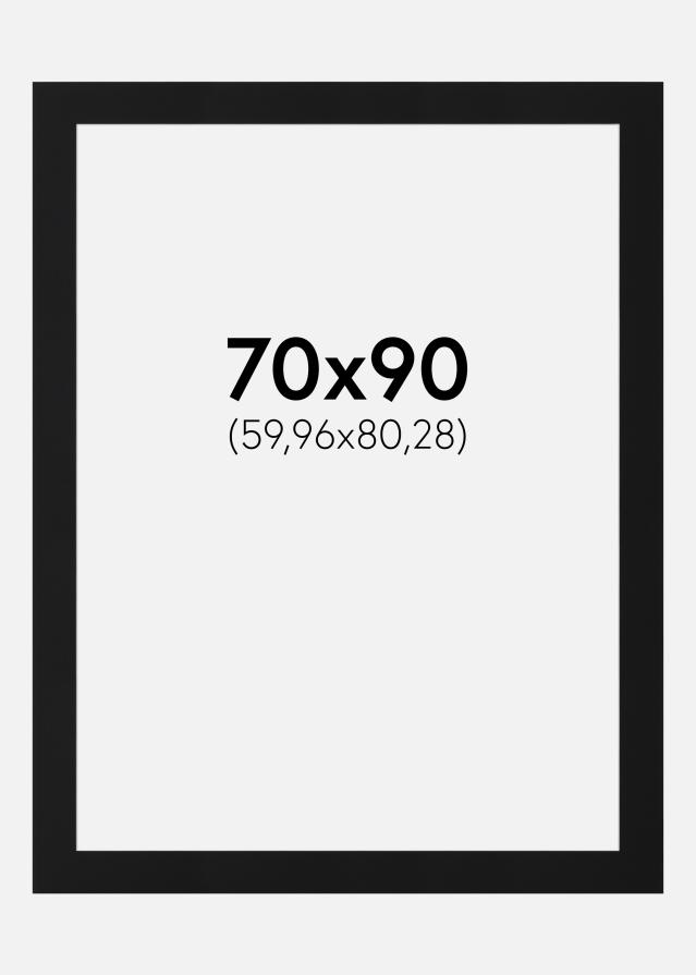 Paspatuuri Musta Standard (Valkoinen keskus) 70x90 cm (59,96x80,28)