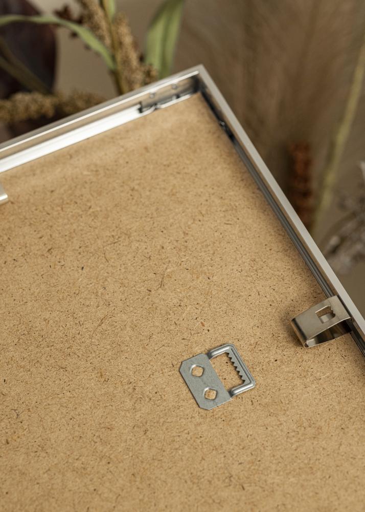 Kehys Alumiini Kiiltävä Hopea 30x40 cm - Passepartout Valkoinen 20x30 cm