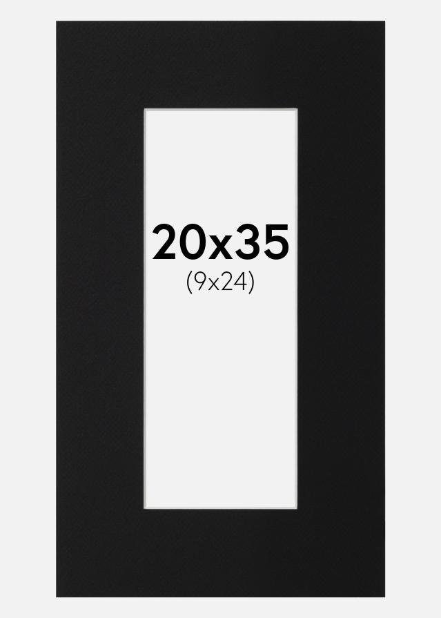 Paspatuuri Musta Standard (Valkoinen keskus) 20x35 cm (9x24)