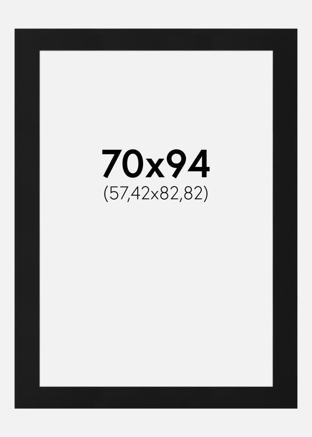 Paspatuuri Musta Standard (Valkoinen keskus) 70x94 cm (57,42x82,82)