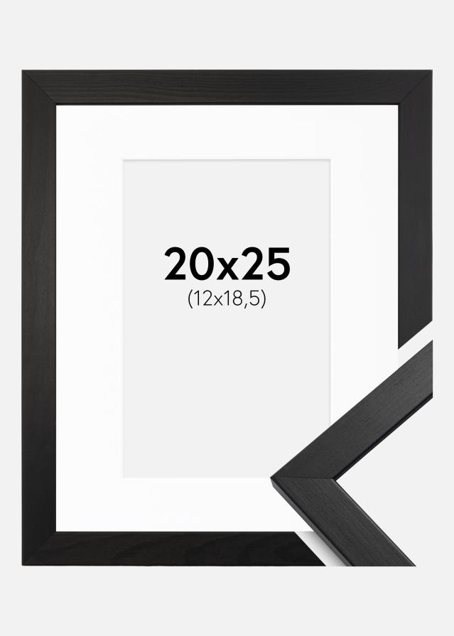 Kehys Stilren Musta 20x25 cm - Passepartout Valkoinen 13x19,5 cm