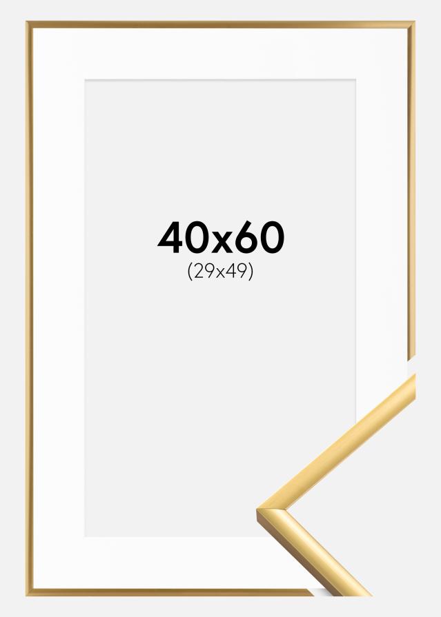 Kehys New Lifestyle Shiny Gold 40x60 cm - Passepartout Valkoinen 30x50 cm