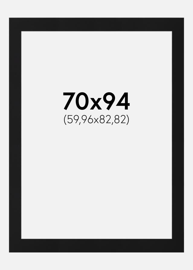 Paspatuuri Musta Standard (Valkoinen keskus) 70x94 cm (59,96x82,82)
