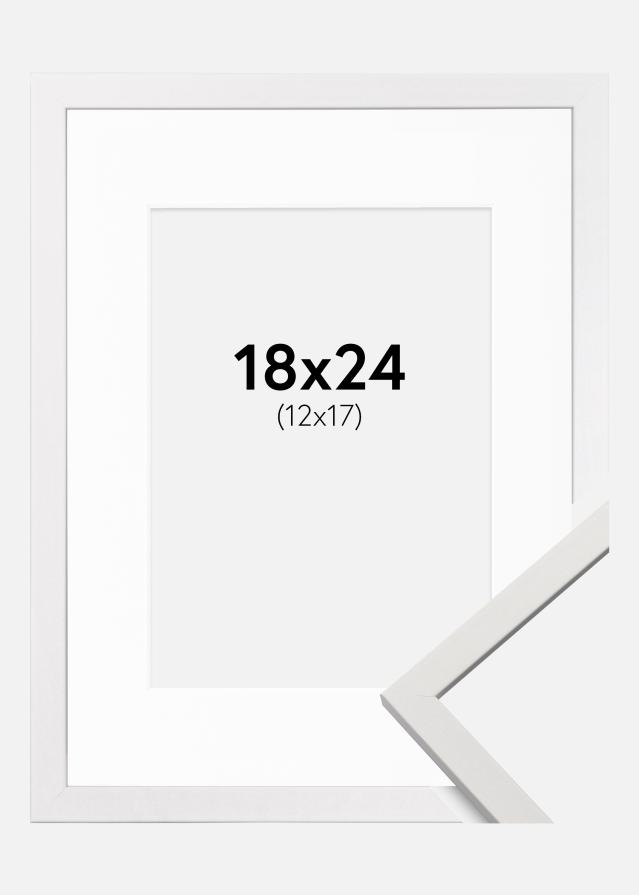Kehys Edsbyn Valkoinen 18x24 cm - Passepartout Valkoinen 13x18 cm