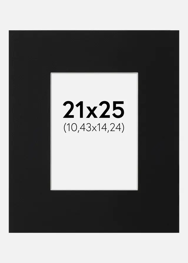 Paspatuuri Musta Standard (Valkoinen keskus) 21x25 cm (10,43x14,24)