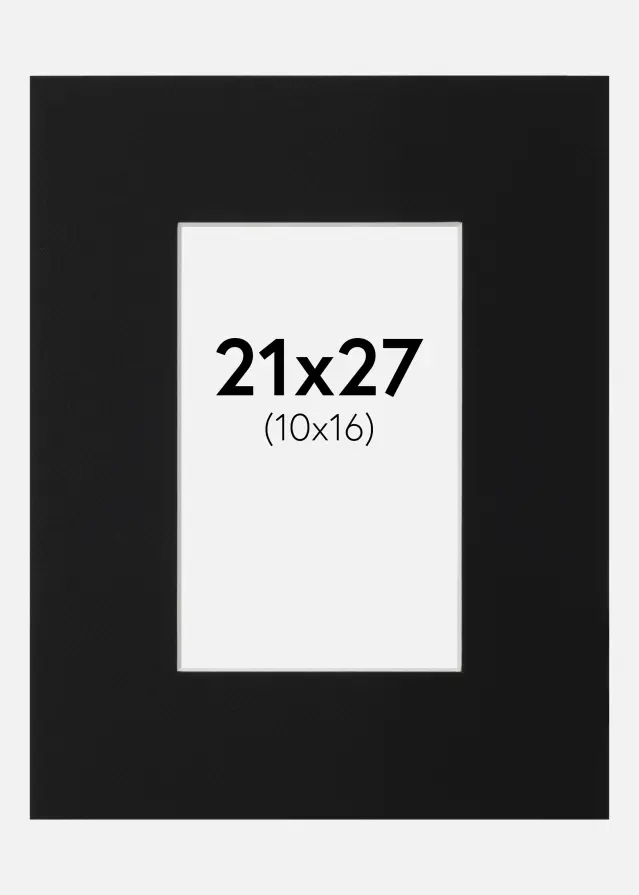 Paspatuuri Musta Standard (Valkoinen keskus) 21x27 cm (10x16)