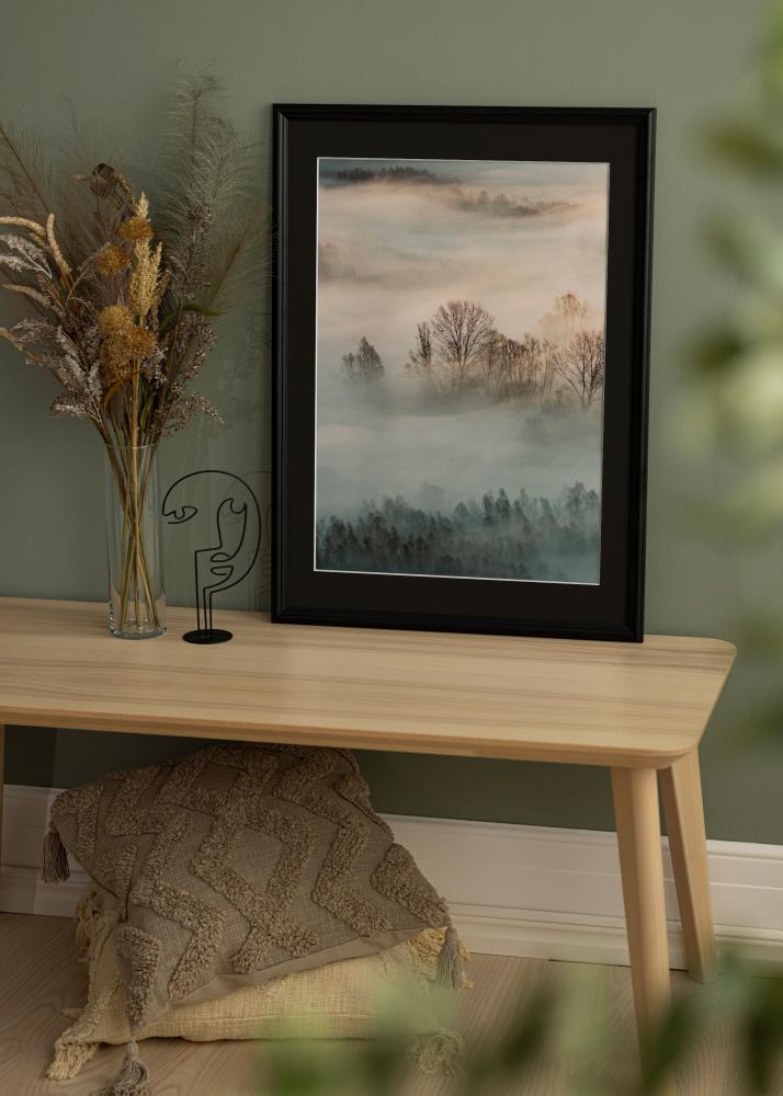 Kehys Siljan Musta 60x60 cm - Passepartout Musta 50x50 cm