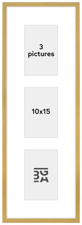 Edsbyn Kollaasikehys IV Kullanvärinen - 3 Kuvalle (10x15 cm)