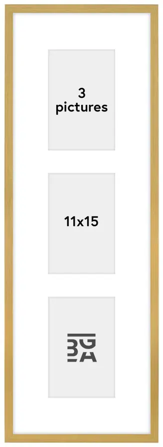 Edsbyn Kollaasikehys VIII Kullanvärinen - 3 Kuvalle (11x15 cm)