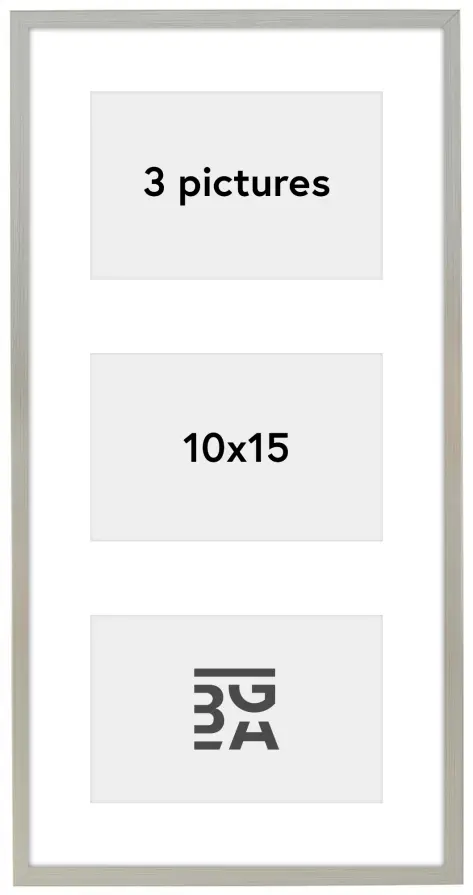 Edsbyn Kollaasikehys XV Hopeanvärinen - 3 Kuvalle (10x15 cm)