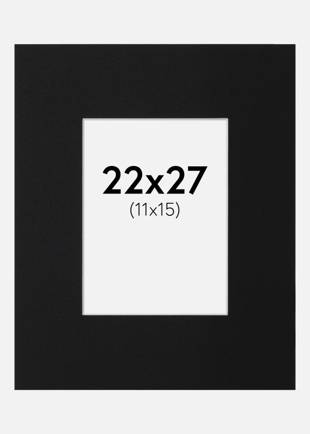 Paspatuuri Musta Standard (Valkoinen keskus) 22x27 cm (11x15)