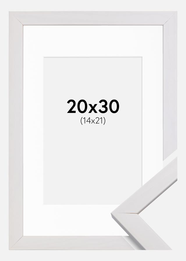 Kehys Stilren Valkoinen 20x30 cm - Passepartout Valkoinen 15x22 cm