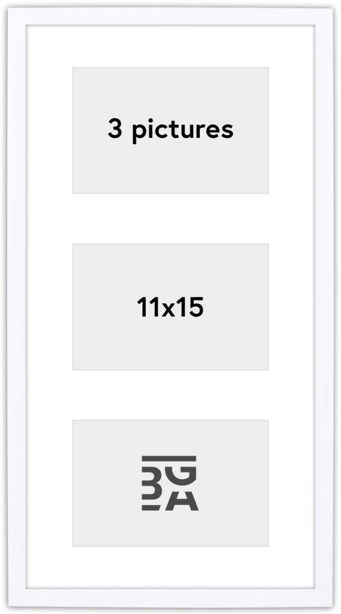 Edsbyn Kollaasikehys XVIII Valkoinen - 3 Kuvalle (11x15 cm)