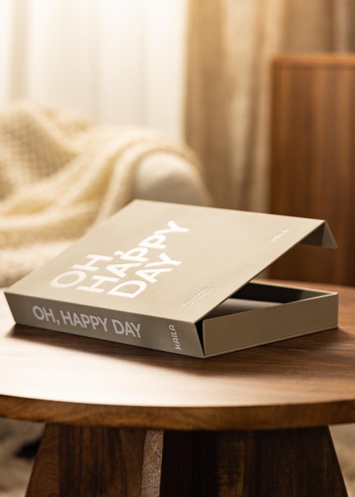 KAILA OH HAPPY DAY Grey - Coffee Table Photo Album (60 Mustaa sivua)