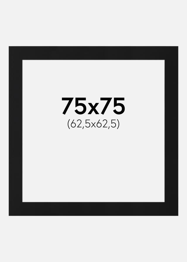 Paspatuuri Musta Standard (Valkoinen keskus) 75x75 cm (62,5x62,5)