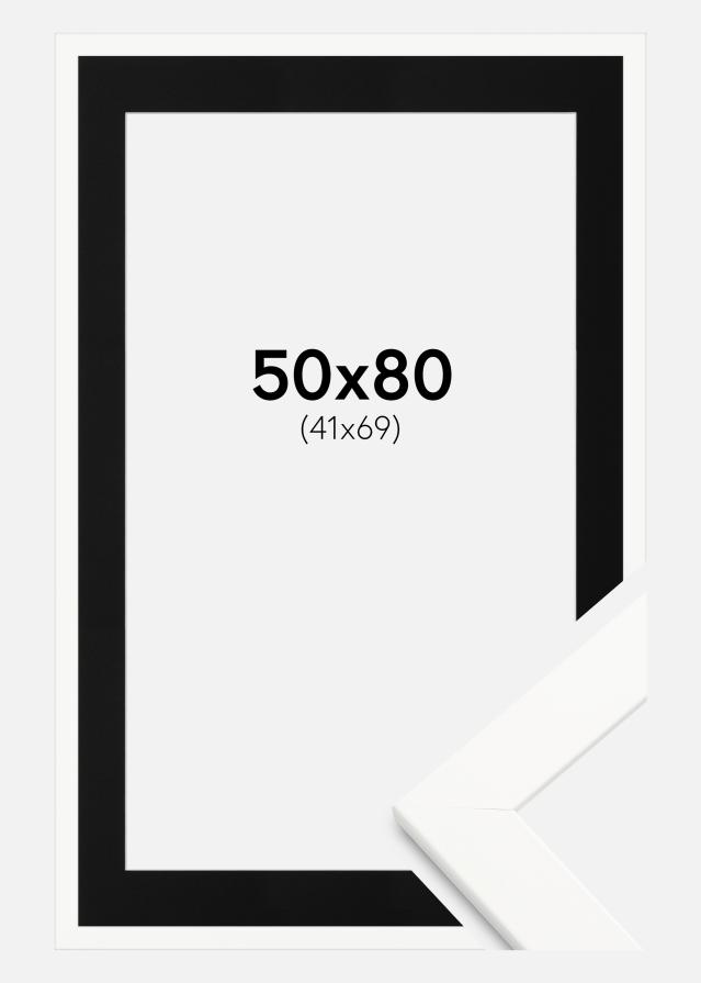 Kehys Trendline Valkoinen 50x80 cm - Paspatuuri Musta 42x70 cm