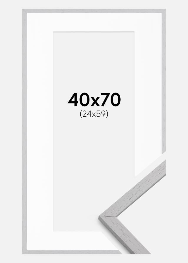 Kehys Edsbyn Grey 40x70 cm - Passepartout Valkoinen 25x60 cm