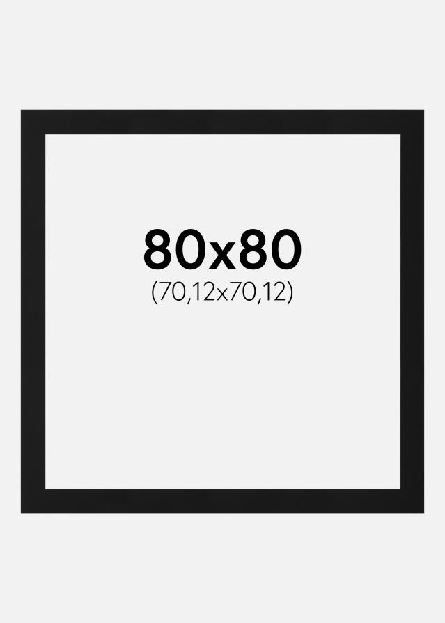 Paspatuuri Musta Standard (Valkoinen keskus) 80x80 cm (70,12x70,12)