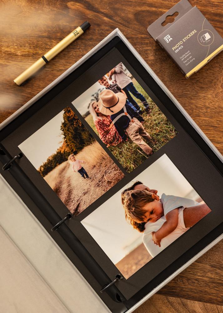 KAILA OH HAPPY DAY Grey - Coffee Table Photo Album (60 Mustaa sivua)