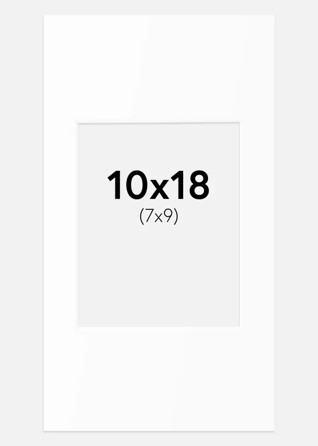 Passepartout Valkoinen Standard (Valkoinen keskus) 10x18 cm (7x9)