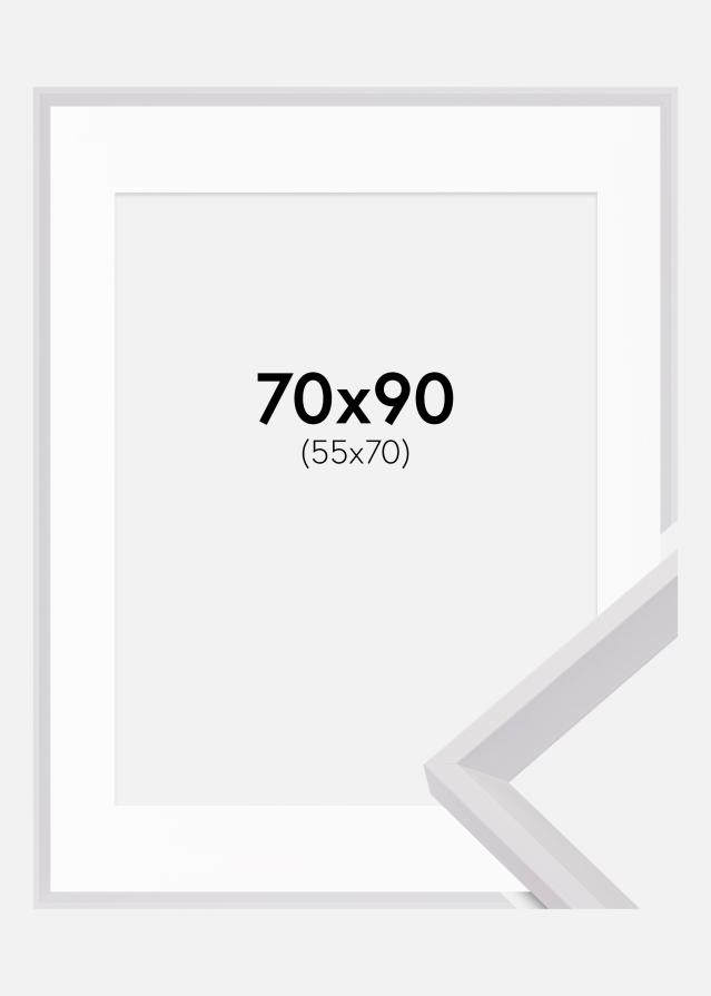 Kehys Globe Valkoinen 70x90 cm - Passepartout Valkoinen 56x71 cm