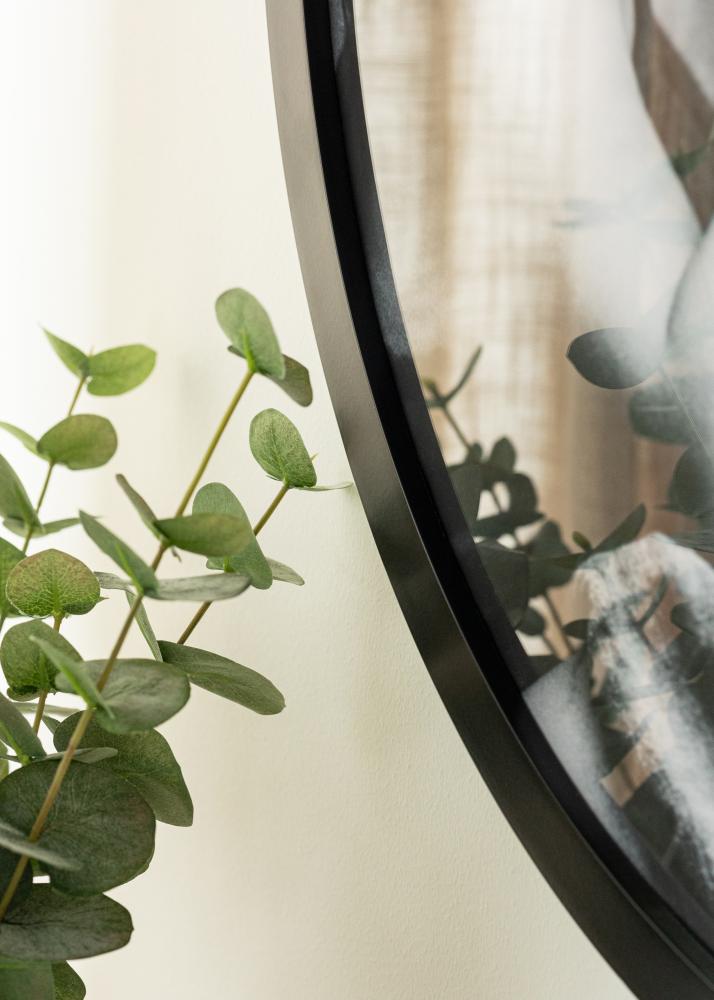 Pyöreä Kehys Akryylilasi Musta 60 cm Ø