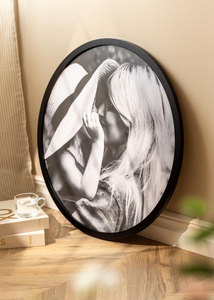 Pyöreä Kehys Akryylilasi Musta 60 cm Ø