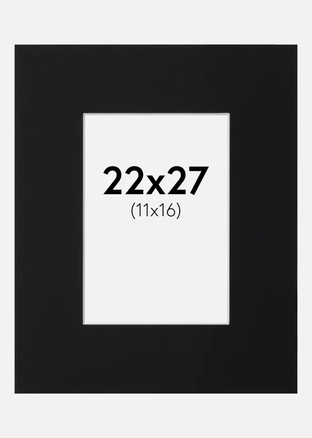 Paspatuuri Musta Standard (Valkoinen keskus) 22x27 cm (11x16)