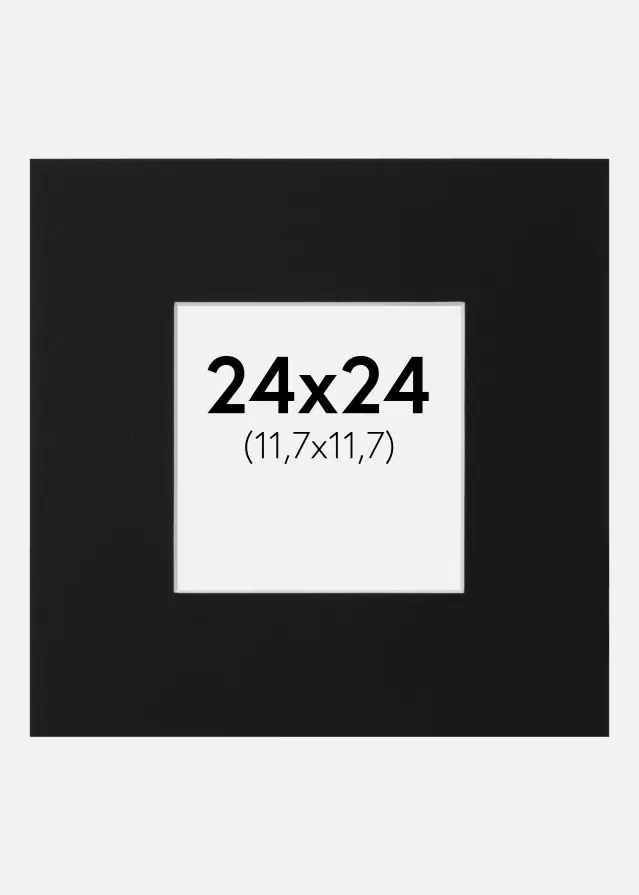 Paspatuuri Musta Standard (Valkoinen keskus) 24x24 cm (11,7x11,7)