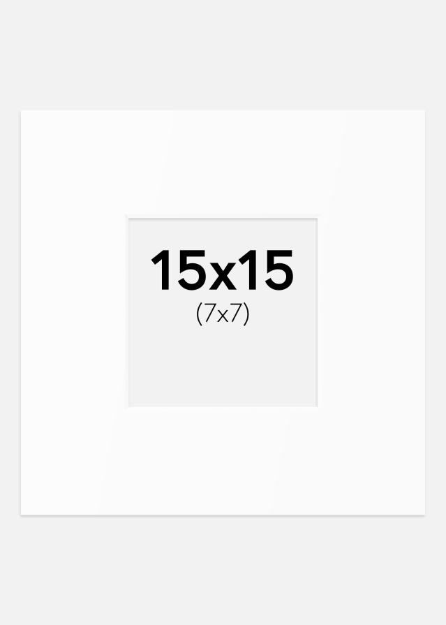 Passepartout Valkoinen Standard (Valkoinen keskus) 15x15 cm (7x7)