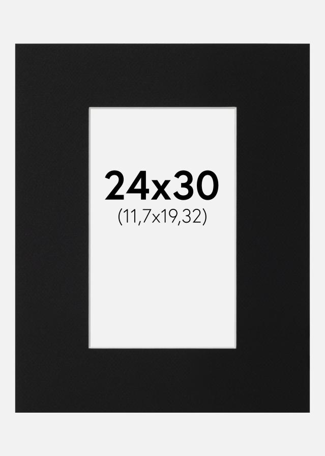 Paspatuuri Musta Standard (Valkoinen keskus) 24x30 cm (11,7x19,32)