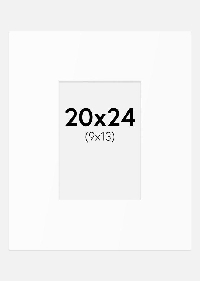 Passepartout Valkoinen Standard (Valkoinen keskus) 20x24 cm (9x13)
