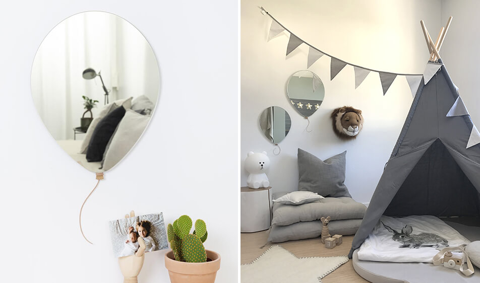 Ilmapallopeili - peili lastenhuoneeseen