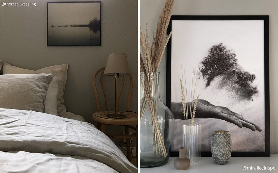 Mustat kehykset - luonnonläheiset julisteet