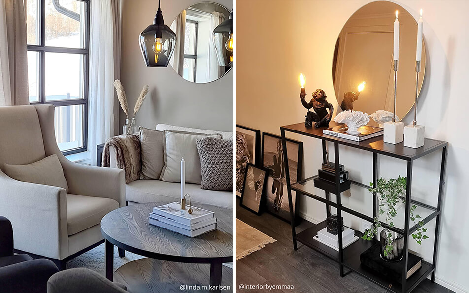 Pyöreät peilit - tyylikkäät valaisimet