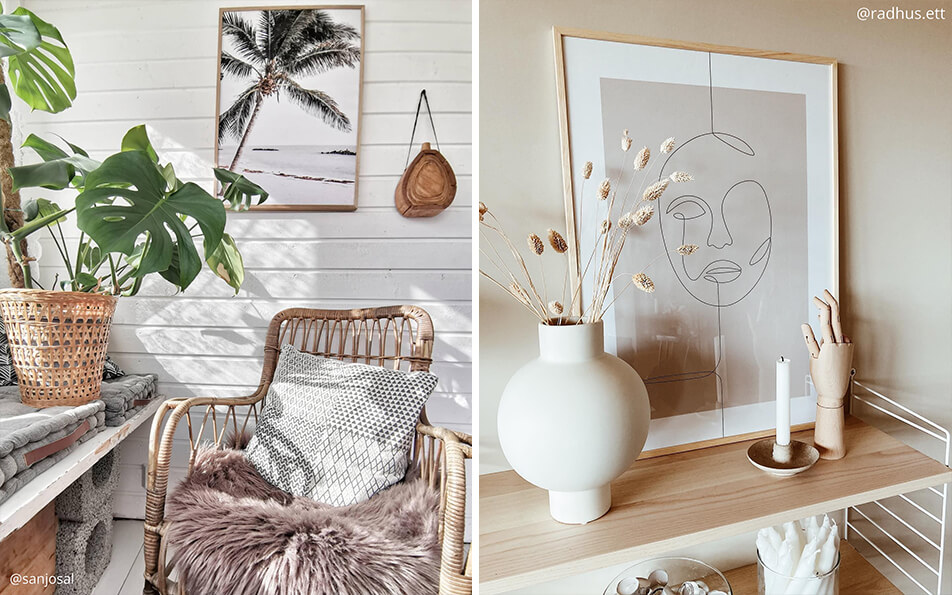 Julisteet ja kehykset - luonnonläheinen sisustus 