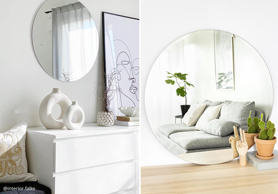 Pyöreät peilit - valoisa sisustus