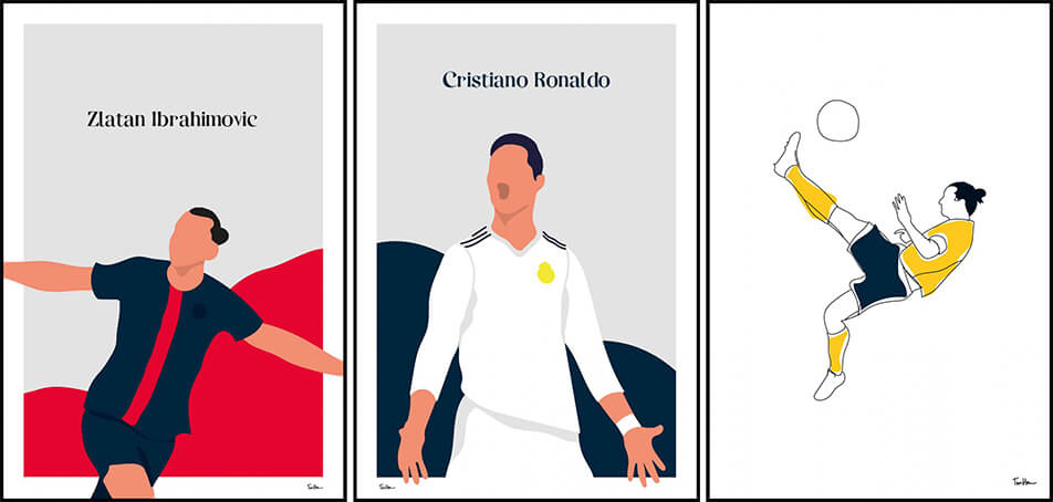 Zlatan-juliste ja Ronaldo-juliste