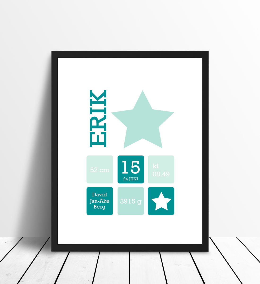 Star Birth Poster Turquoise